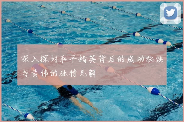 深入探讨和平精英背后的成功秘诀与黄伟的独特见解